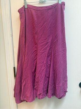 JM Collection Flared Maxi Skirt in Plum Pink